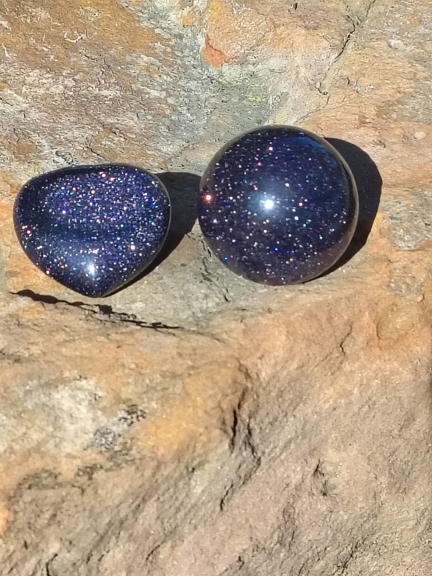 Black Goldstone Heart and Sphere imperfect Bundle