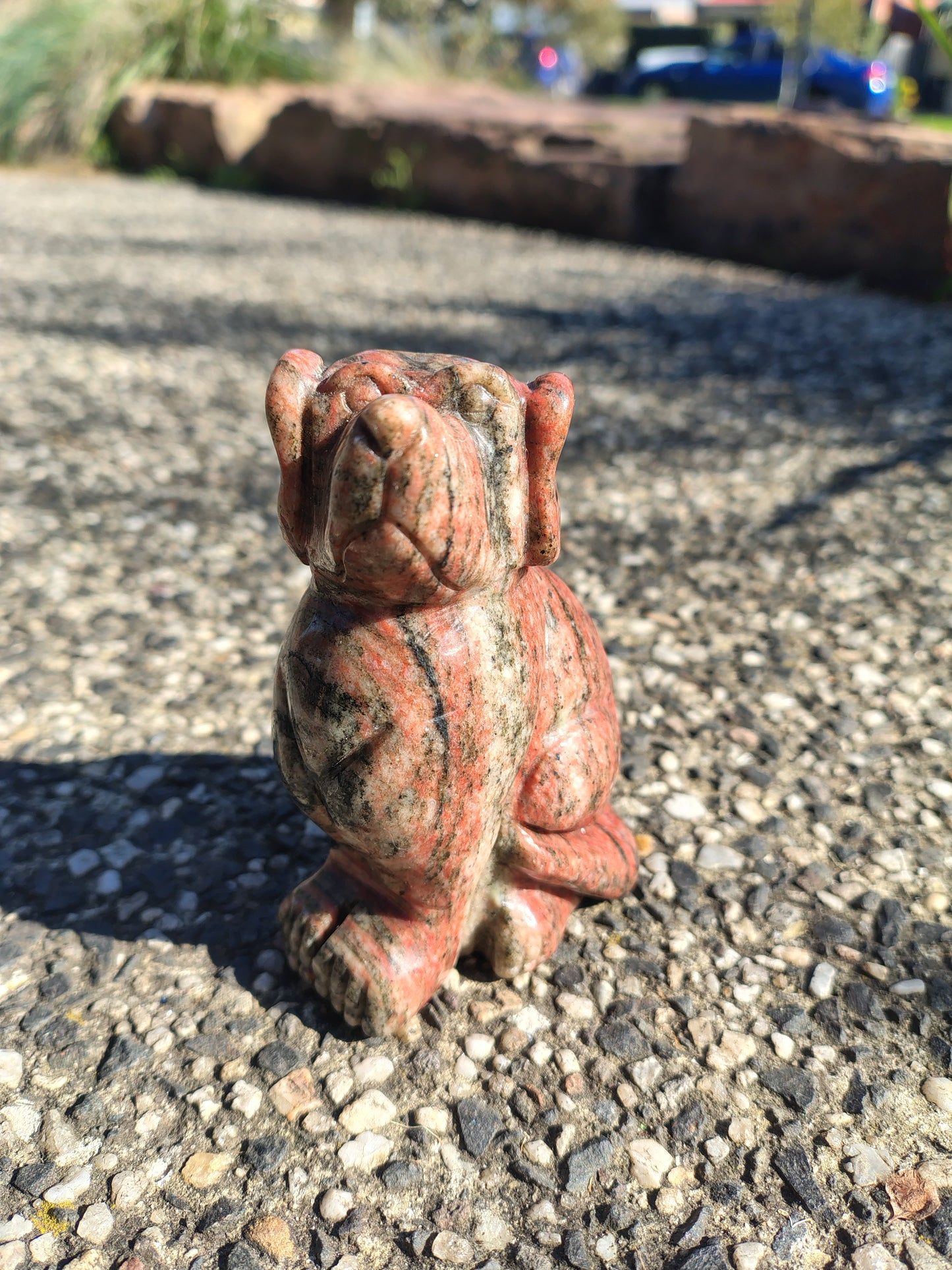 Unakite Dog Carving