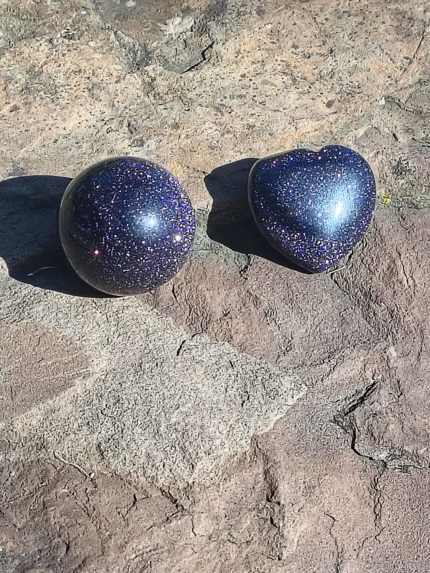 Black Goldstone Heart and Sphere imperfect Bundle