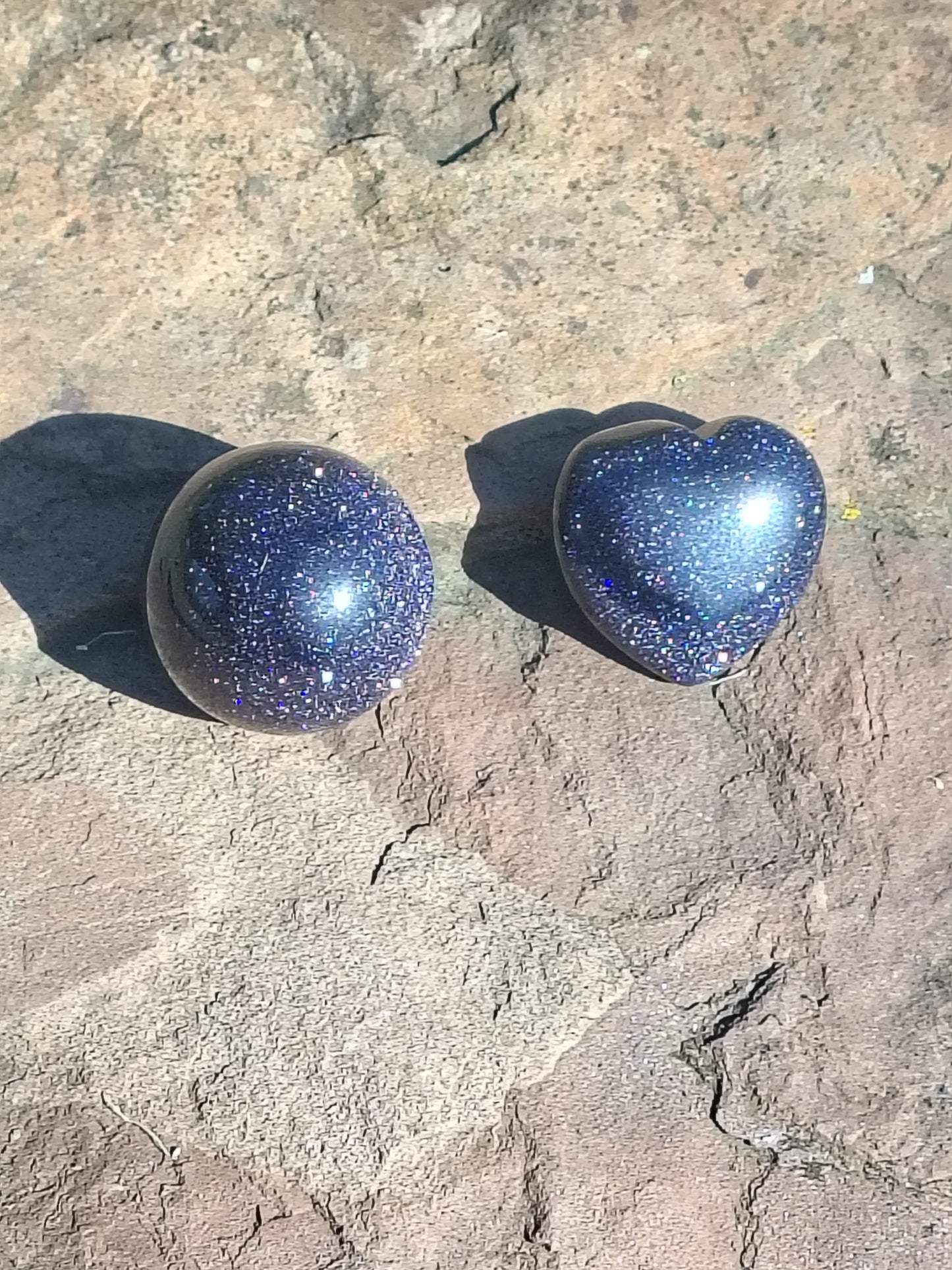 Black Goldstone Heart and Sphere imperfect Bundle