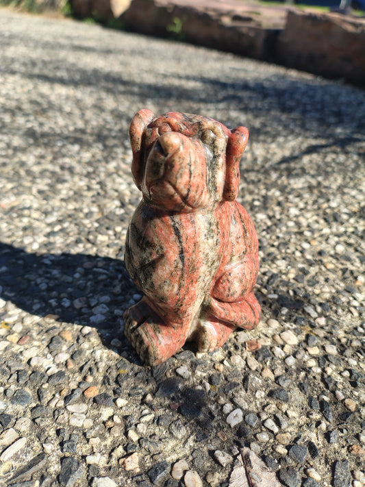 Unakite Dog Carving
