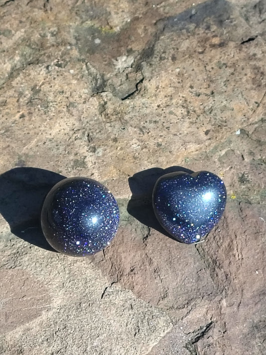 Black Goldstone Heart and Sphere imperfect Bundle